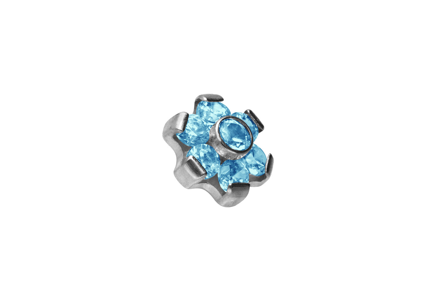 Titan Dermal Anchor Aufsatz BLUME MIT 7 KRISTALLEN ++SALE++ von Piercingline